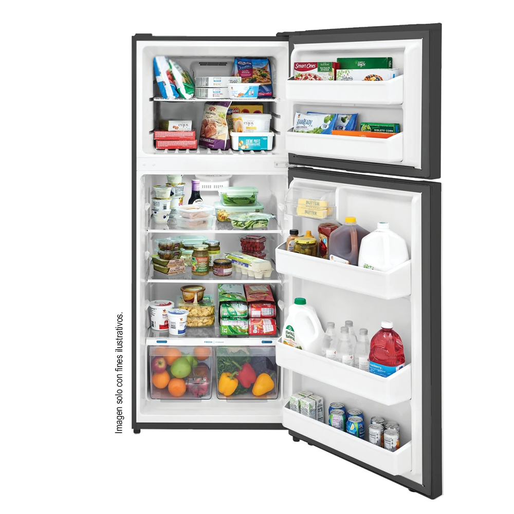 Refrigeradora Top Mount 18pc, FFHT1822UV  Frigodaire, color acero inoxidable cepillado, iluminación LED.