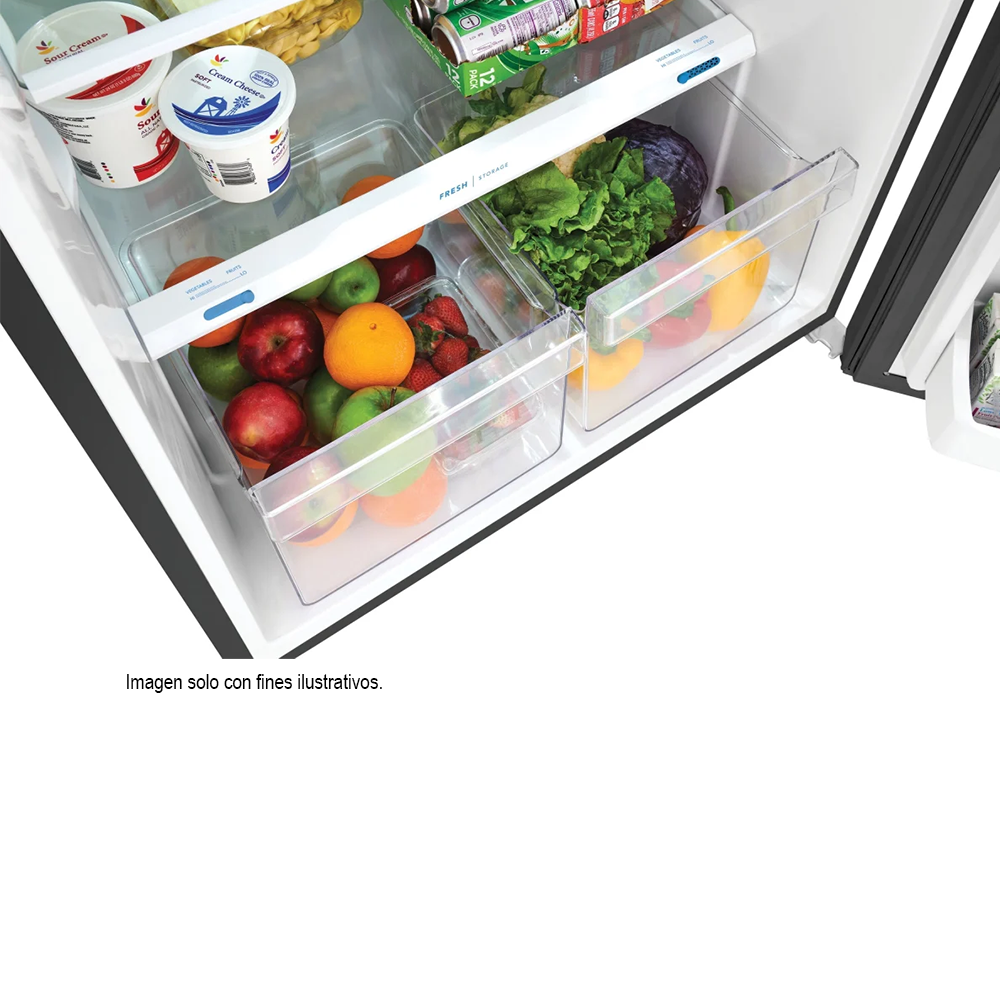 Refrigeradora Top Mount 18pc, FFHT1822UV  Frigodaire, color acero inoxidable cepillado, iluminación LED.