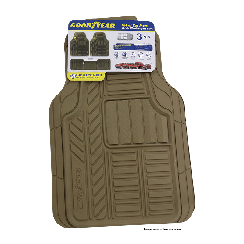 Alfombras para autos 3 pc, 991-23105BE, 69x50cm. Good Year
