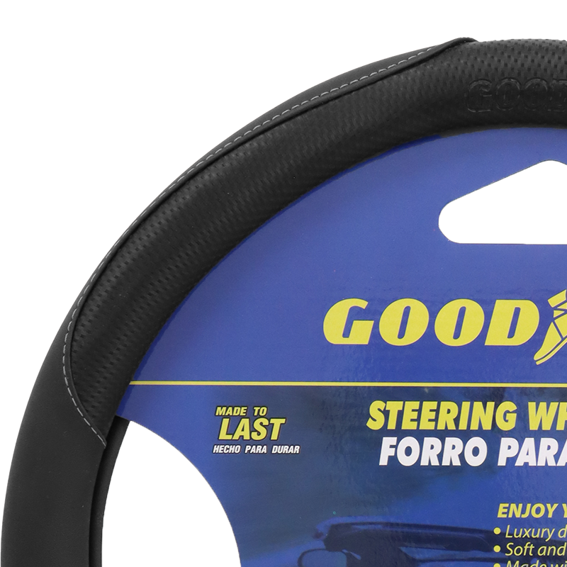 Forro de volante 38cm, color negro con detalles de costura en blanco, 991-2302425