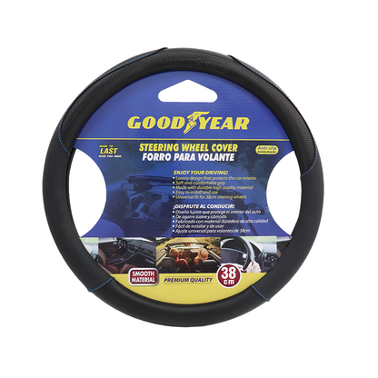 Forro de volante 38cm, color negro con detalles de costura en azul, 991-2302426