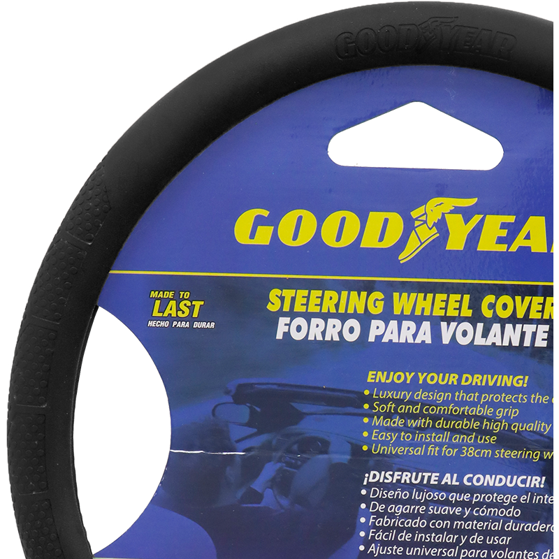 Forro de volante 38cm, color negro con detalles texturizado, 991-2302422.