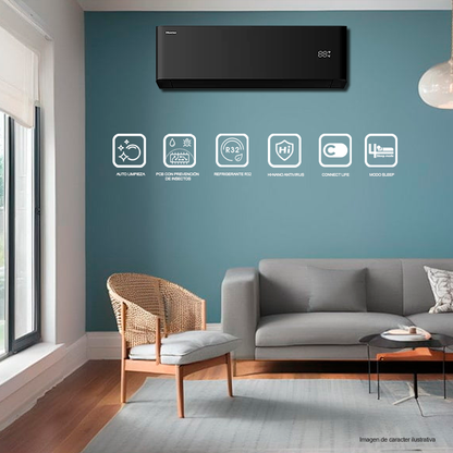 Aire acondicionado Split 24000 BTU, ATR242HB  Hisense, SEER 20, Wi-Fi.