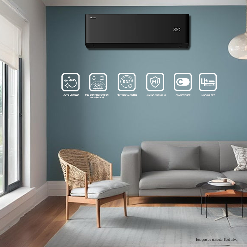 Aire acondicionado Split 24000 BTU, ATR242HB  Hisense, SEER 20, Wi-Fi.