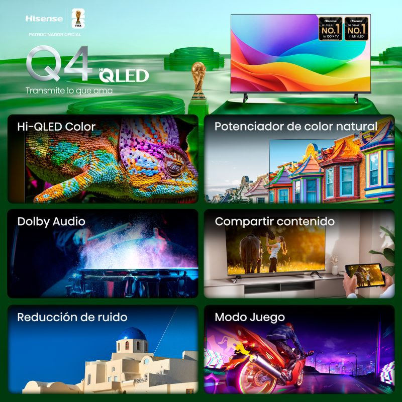 Televisor 43" QLED Smart | serie Q4 FHD, modelo 43Q4SV | Hisense