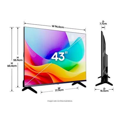 Televisor 43" QLED Smart | serie Q4 FHD, modelo 43Q4SV | Hisense