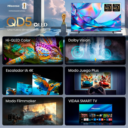 Televisor 65" QLED Smart | serie QD5 4K Ultra HD, modelo 65QD5SV | Hisense