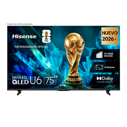 Televisor 75" ULED Mini LED Smart | serie U6 modelo 75U6ESV | Hisense
