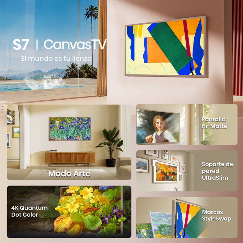 Televisor 65" QLED Smart | CANVAS TV, modelo 65S7N | Hisense