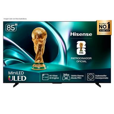 Televisor 85" Mini LED Smart | serie u7, modelo 85U7QG | Hisense | Google TV