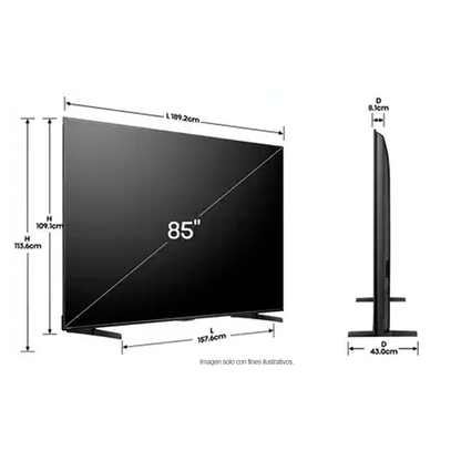 Televisor 85" Mini LED Smart | serie u7, modelo 85U7QG | Hisense | Google TV