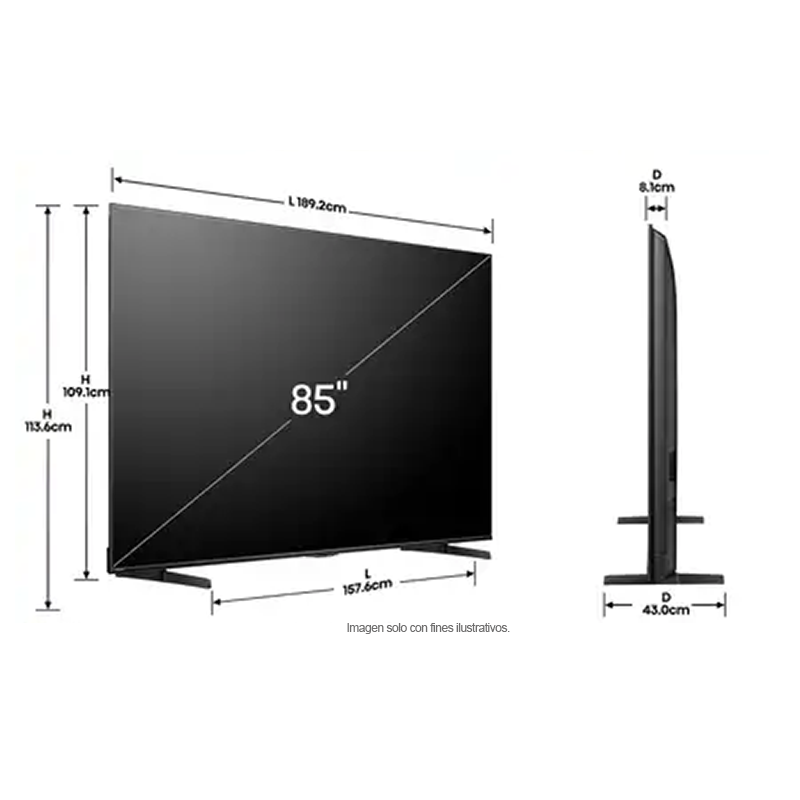 Televisor 85" Mini LED Smart | serie u7, modelo 85U7QG | Hisense | Google TV