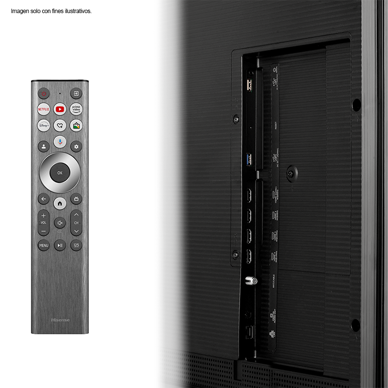 Televisor QLED Smart 75" modelo 75S7N de Hisense, con Google TV