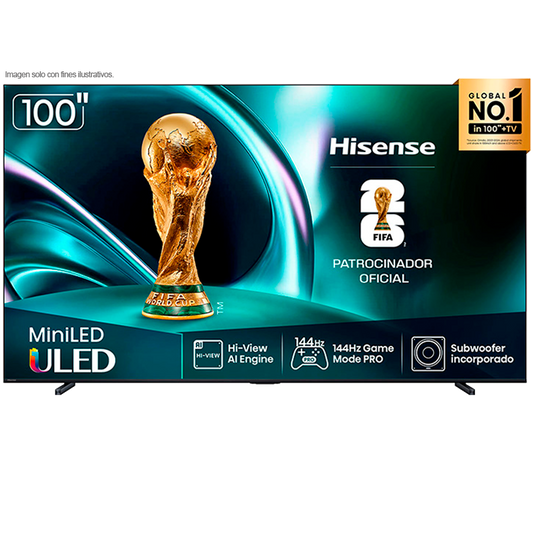 Televisor 100" Mini LED Smart | serie u7, modelo 100U7QG | Hisense | Google TV