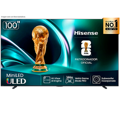 Televisor 100" Mini LED Smart | serie u7, modelo 100U7QG | Hisense | Google TV