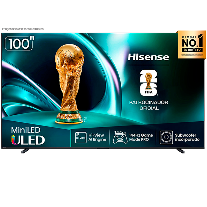 Televisor 100" Mini LED Smart | serie u7, modelo 100U7QG | Hisense | Google TV