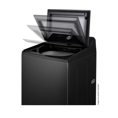 Lavadora 15kg, WT15OBTX6 de LG, carga superior, color negro acero inoxidable