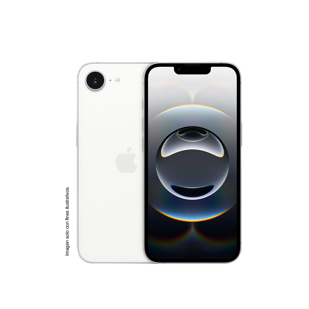 iPhone 16e Apple, 128GB, color blanco, pantalla 6.1 pulgadas.