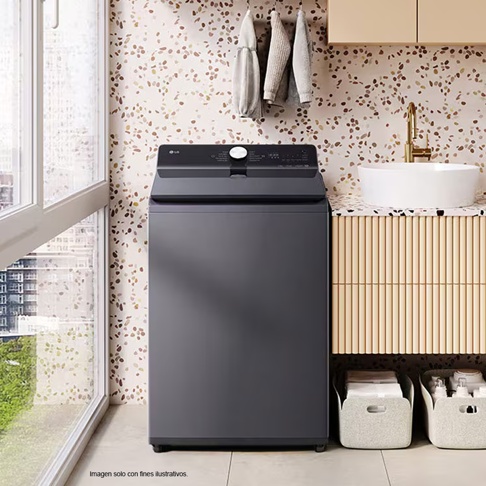 Lavadora 23Kg carga superior modelo WT23EGTX6 LG, color grafito mate
