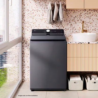 Lavadora 23Kg carga superior modelo WT23EGTX6 LG, color grafito mate