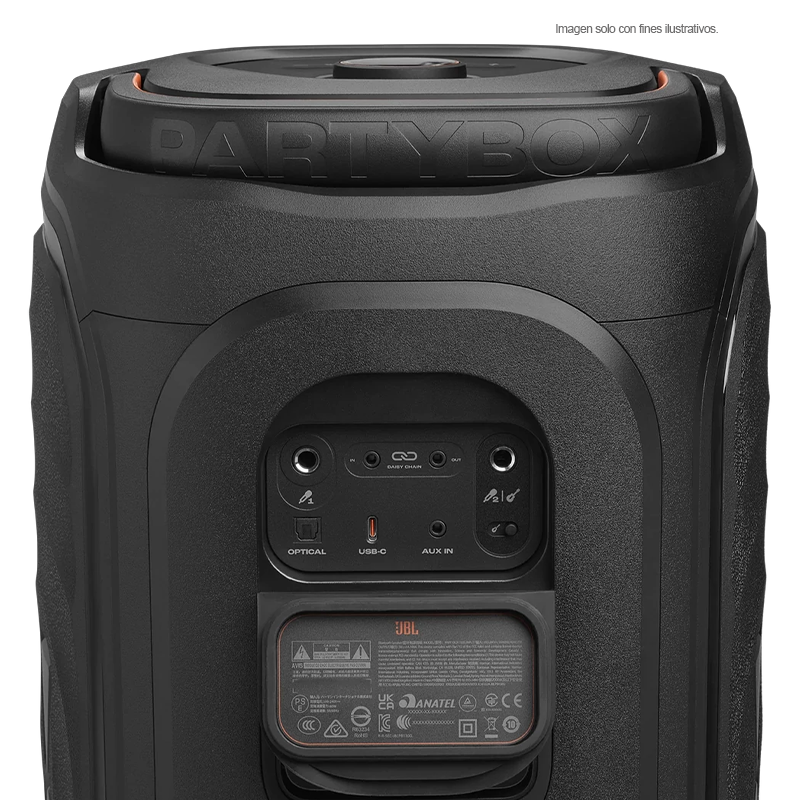 Party Box 130 JBL, potencia de 200 W RMS, modelo JBLPB130BLKAM.