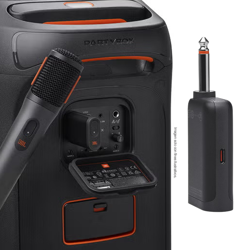 Micrófono inalámbrico PartyBox Wireless Mic JBL color negro.