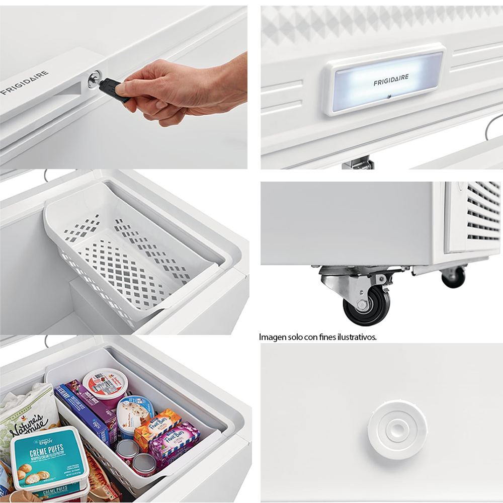 Congelador horizontal 25pc, modelo FFC25P3MVW Frigidaire, inverter, color blanco
