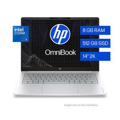 Laptop OmniBook 3 14-hu0050la HP | pantalla 14" | Procesador Core 5 120U | 8GB, 512GB color silver
