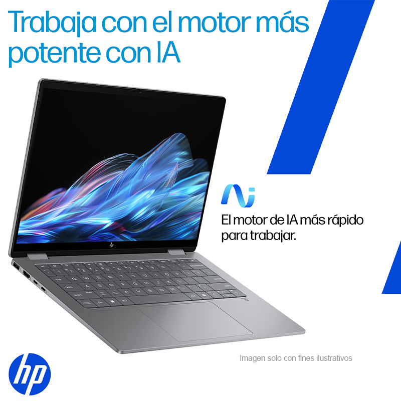 Laptop OmniBook X Flip 14-fk0074la HP, AMD Ryzen AI 7 350, pantalla de 14", 1TB, 24GB, color meteoro