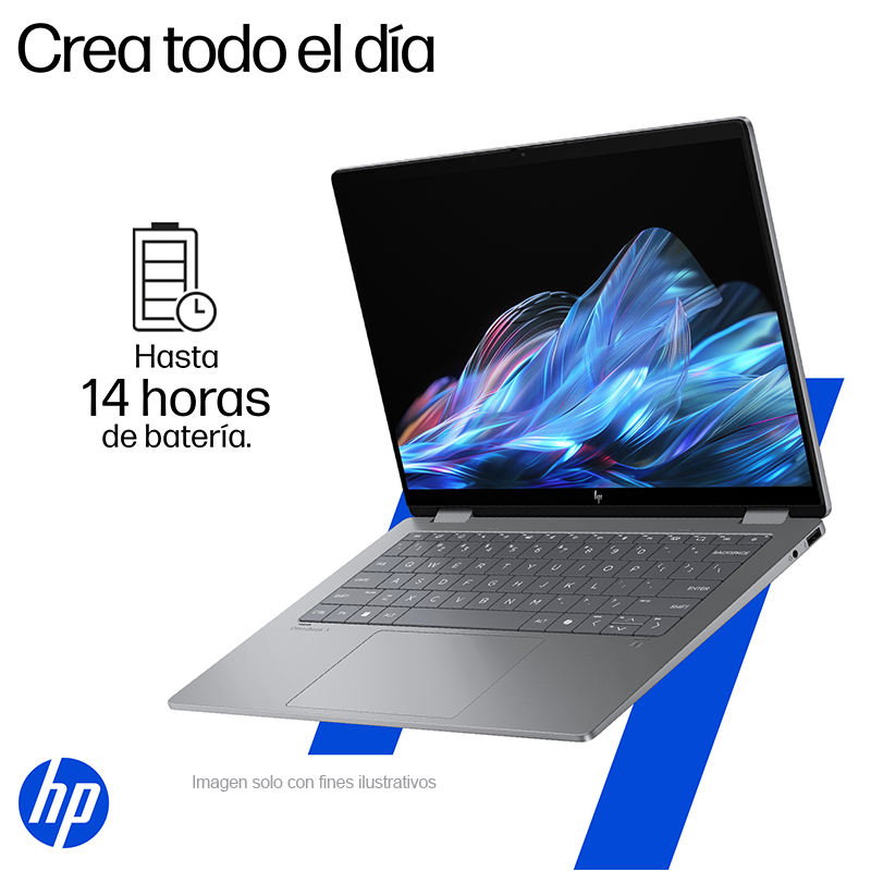 Laptop OmniBook X Flip 14-fk0074la HP, AMD Ryzen AI 7 350, pantalla de 14", 1TB, 24GB, color meteoro