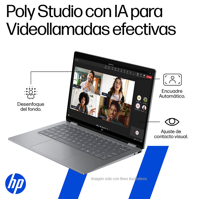 Laptop OmniBook X Flip 14-fk0074la HP, AMD Ryzen AI 7 350, pantalla de 14", 1TB, 24GB, color meteoro
