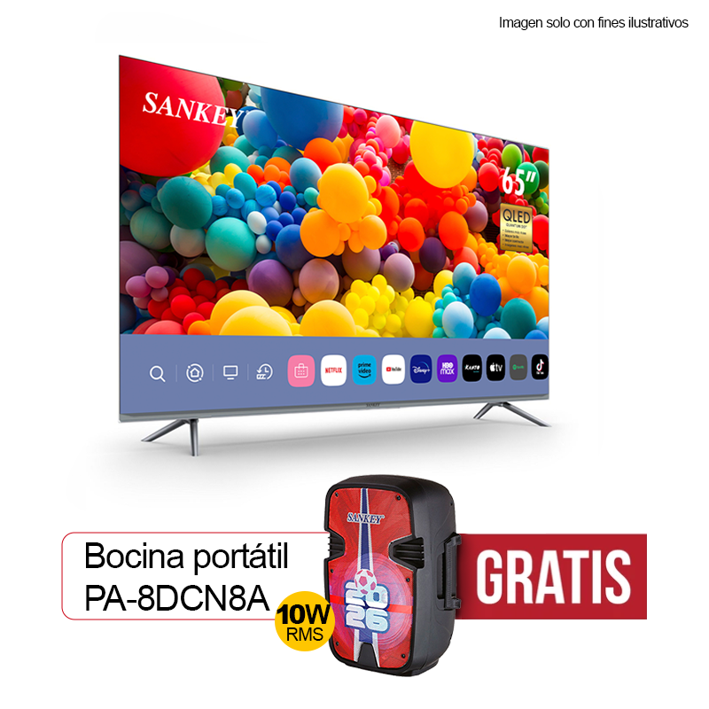 Televisor 65" CLEDQ-65WD2 + GRATIS Bocina PA-8DCN8A Sankey
