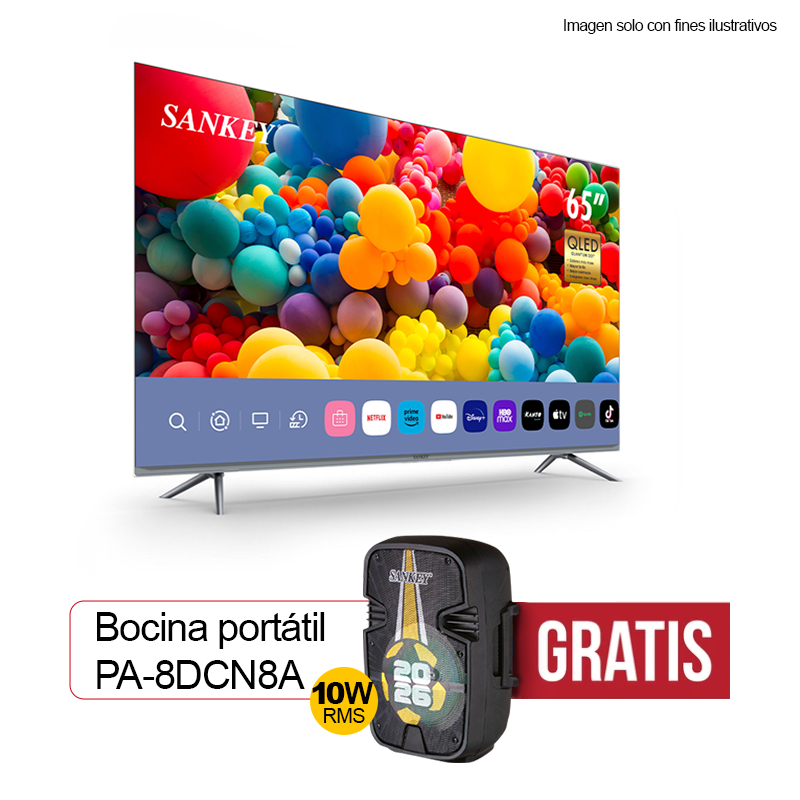 Televisor 65" CLEDQ-65WD2 + GRATIS Bocina PA-8DCN9B Sankey