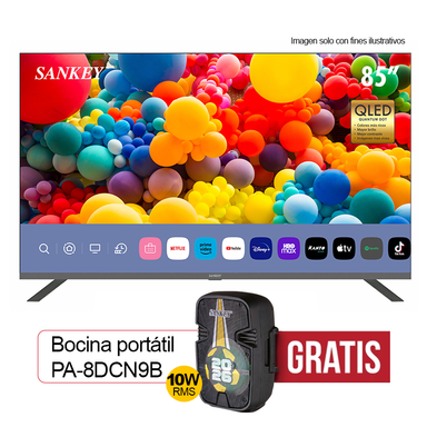 Televisor 85" CLEDQ85WD2 + Gratis bocina PA-8DCN9B Sankey