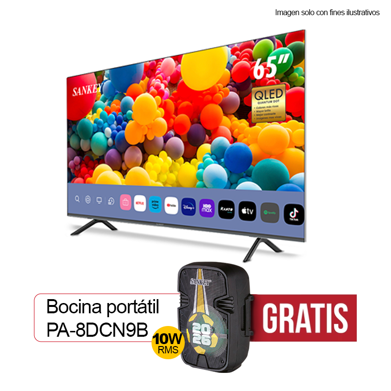 Televisor 65" CLEDQ65WD1 + GRATIS Bocina PA-8DCN9B Sankey