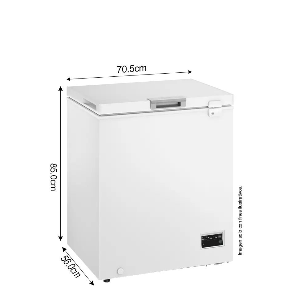 Congelador horizontal 5 pc, FFH05S3N5AW Frigidaire, cierre con llave de seguridad, compresor inverter.