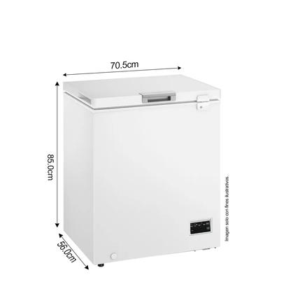 Congelador horizontal 5 pc, FFH05S3N5AW Frigidaire, cierre con llave de seguridad, compresor inverter.