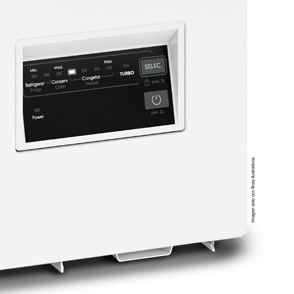 Congelador horizontal 7 pc, FFH07S3N5AW Frigidaire, cierre con llave de seguridad, compresor inverter.