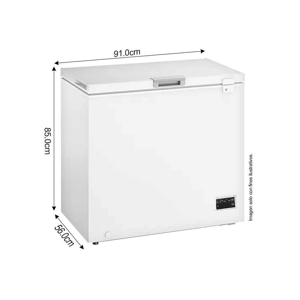 Congelador horizontal 7 pc, FFH07S3N5AW Frigidaire, cierre con llave de seguridad, compresor inverter.