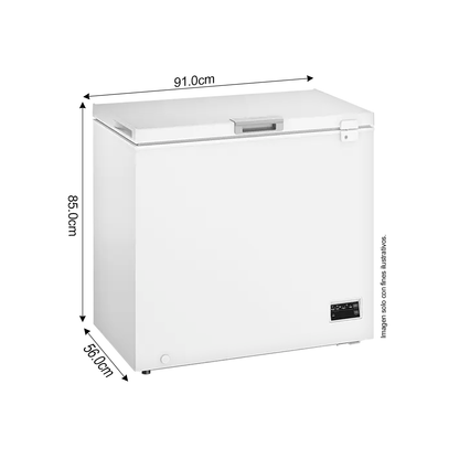 Congelador horizontal 7 pc, FFH07S3N5AW Frigidaire, cierre con llave de seguridad, compresor inverter.