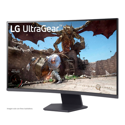 Monitor 32" curvo Gaming UltraGear, 1000R QHD 1MS 180Hz, modelo 32GS60QC-B. LG