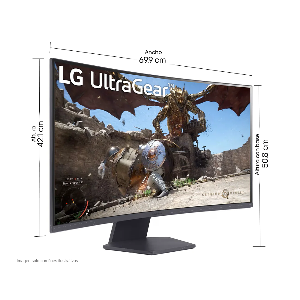 MonitorCurvo Gaming UltraGear 32", 1000R QHD 1MS 180Hz, modelo 32GS60QC-B. LG