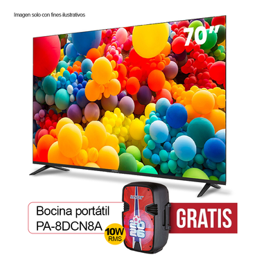 Televisor 70" LED Smart CLED70SDL7 + Bocina portátil PA-8DCN8A Sankey