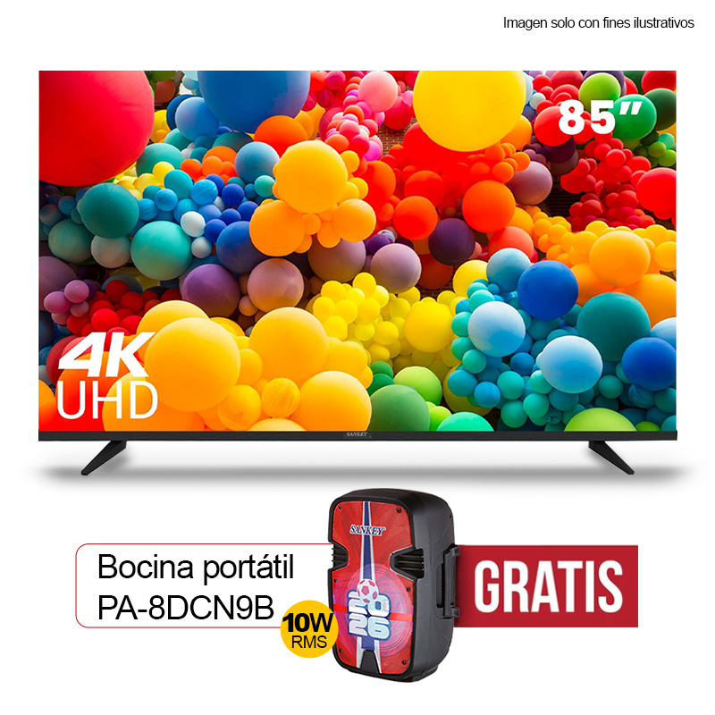Televisor 85" CLEDM85W77 + GRATIS Bocina PA-8DCN8A Sankey