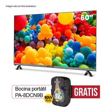 Televisor 60" LED Smart CLED-60SDL7 + Bocina portátil PA-8DCN9B Sankey