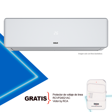 Aire acondicionado 18000 BTU RCSA1821GW RCA + protector de voltaje RCVP24521AC Victor.