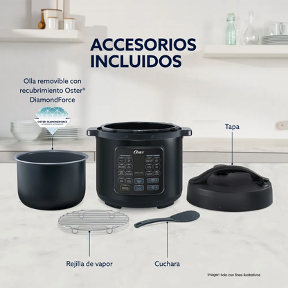 Multi-olla arrocera eléctrica de 5.7 litros, EOSTCKSTPCECT57 Oster