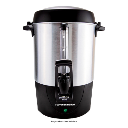 cafetera percoladora 45 tazas HB40521 Hamilton Beach, acero inoxidable.