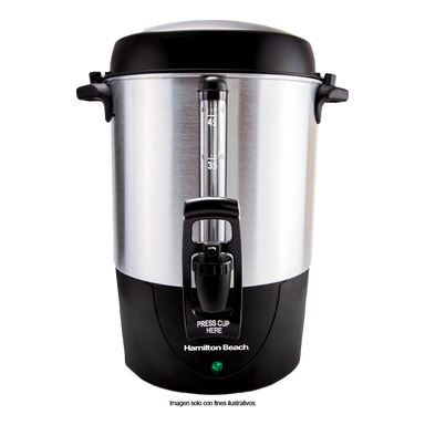 cafetera percoladora 45 tazas HB40521 Hamilton Beach, acero inoxidable.