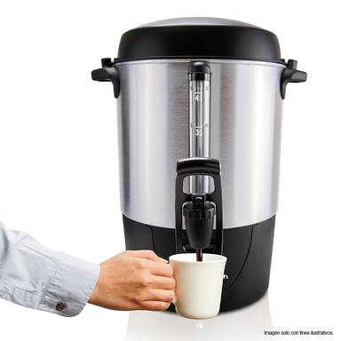 cafetera percoladora 45 tazas HB40521 Hamilton Beach, acero inoxidable.